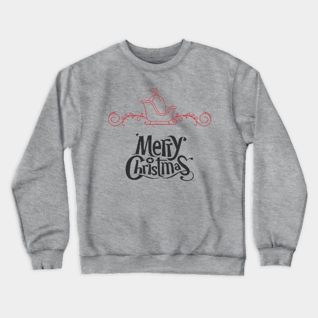 Merry Christmas with Santa's Sleigh Crewneck Sweatshirt by Christamas Clothing